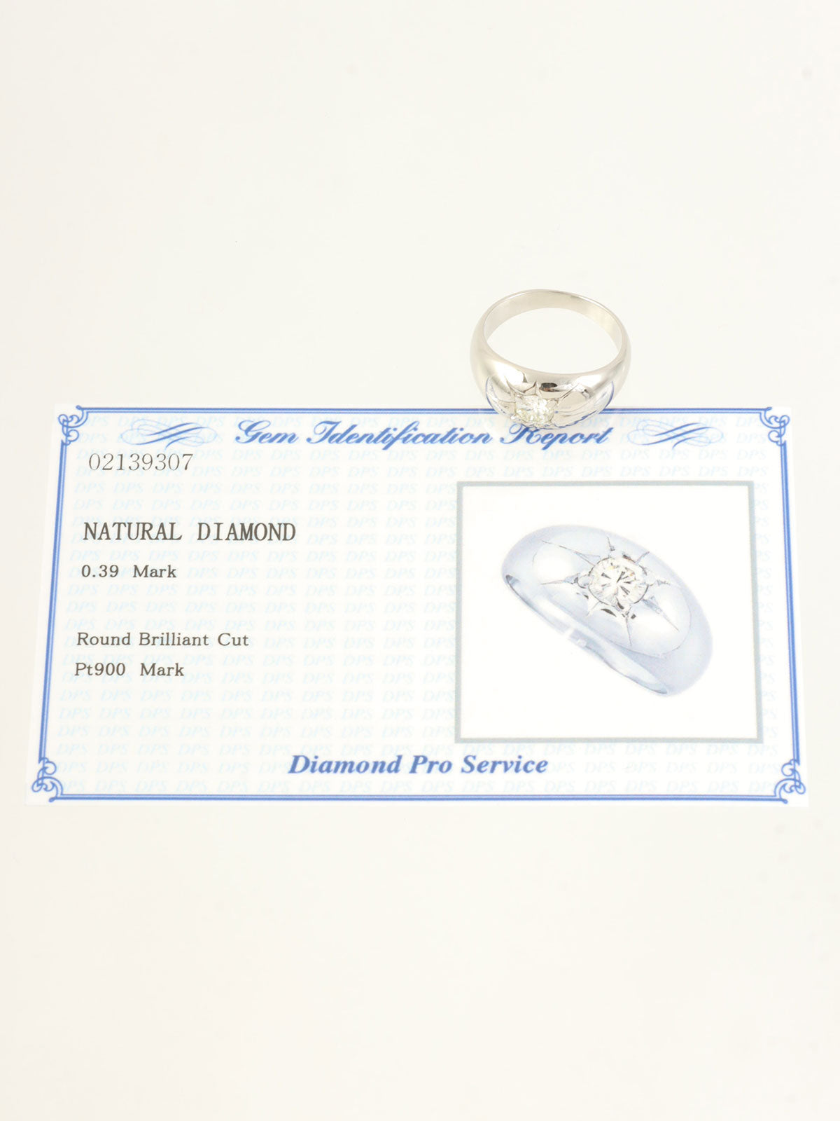 Platinum Diamond Design Ring Silver