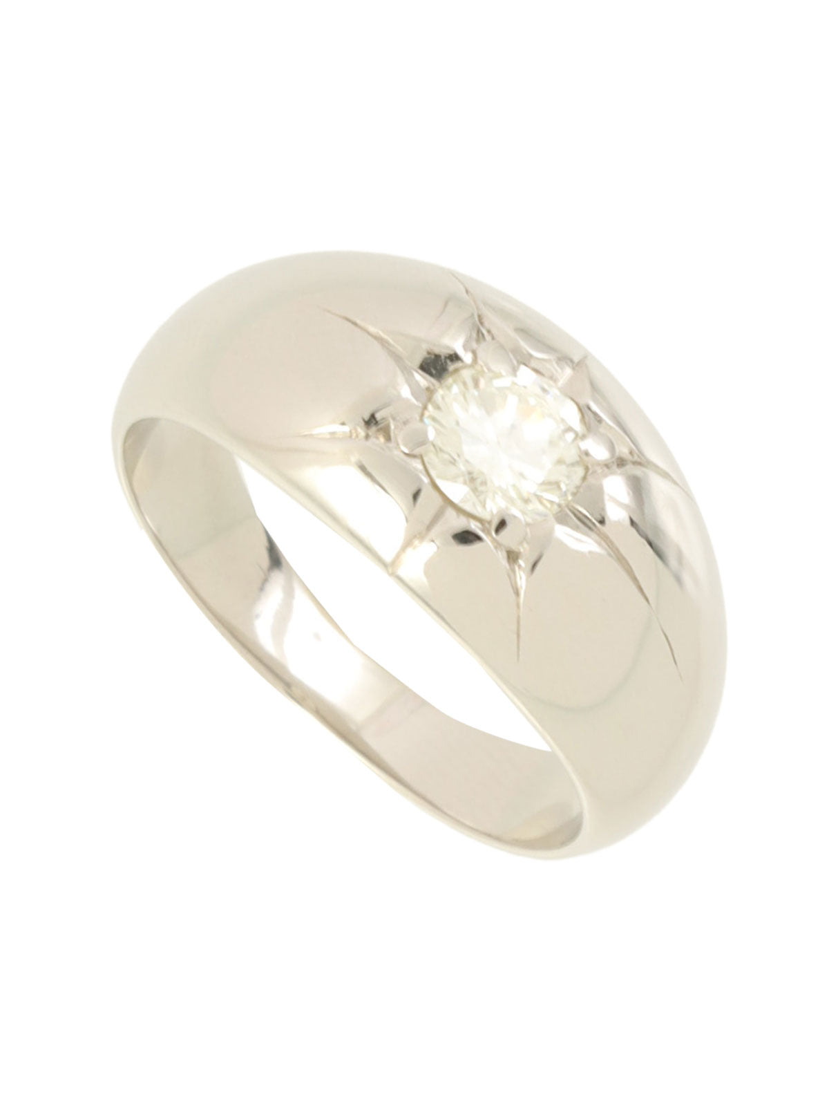 プラチナダイヤモンドデザインリング シルバー