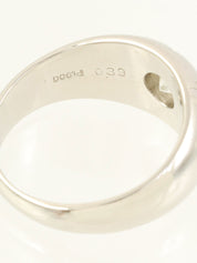 Platinum Diamond Design Ring Silver