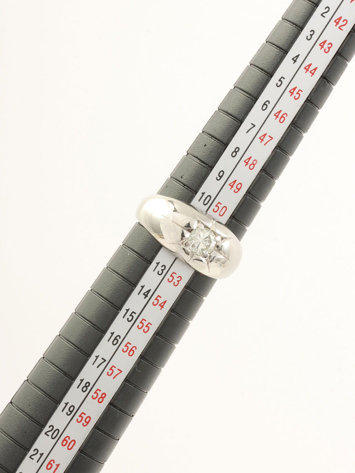 Platinum Diamond Design Ring Silver