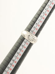 Platinum Diamond Design Ring Silver