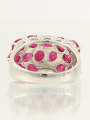 18K Ruby Diamond Ring #53 Pink/Silver