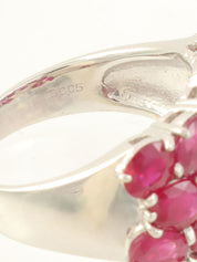 18K红宝石钻石戒指，粉色/银色