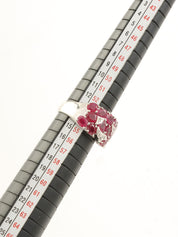 18K Ruby Diamond Ring #53 Pink/Silver