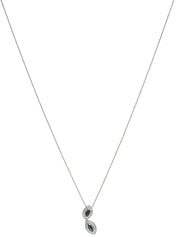 18Kダイヤモンドサファイアデザインネックレス シルバー/ブルー