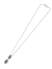 18Kダイヤモンドサファイアデザインネックレス シルバー/ブルー