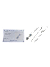 18K Diamond and Sapphire Design Necklace, Silver/Blue