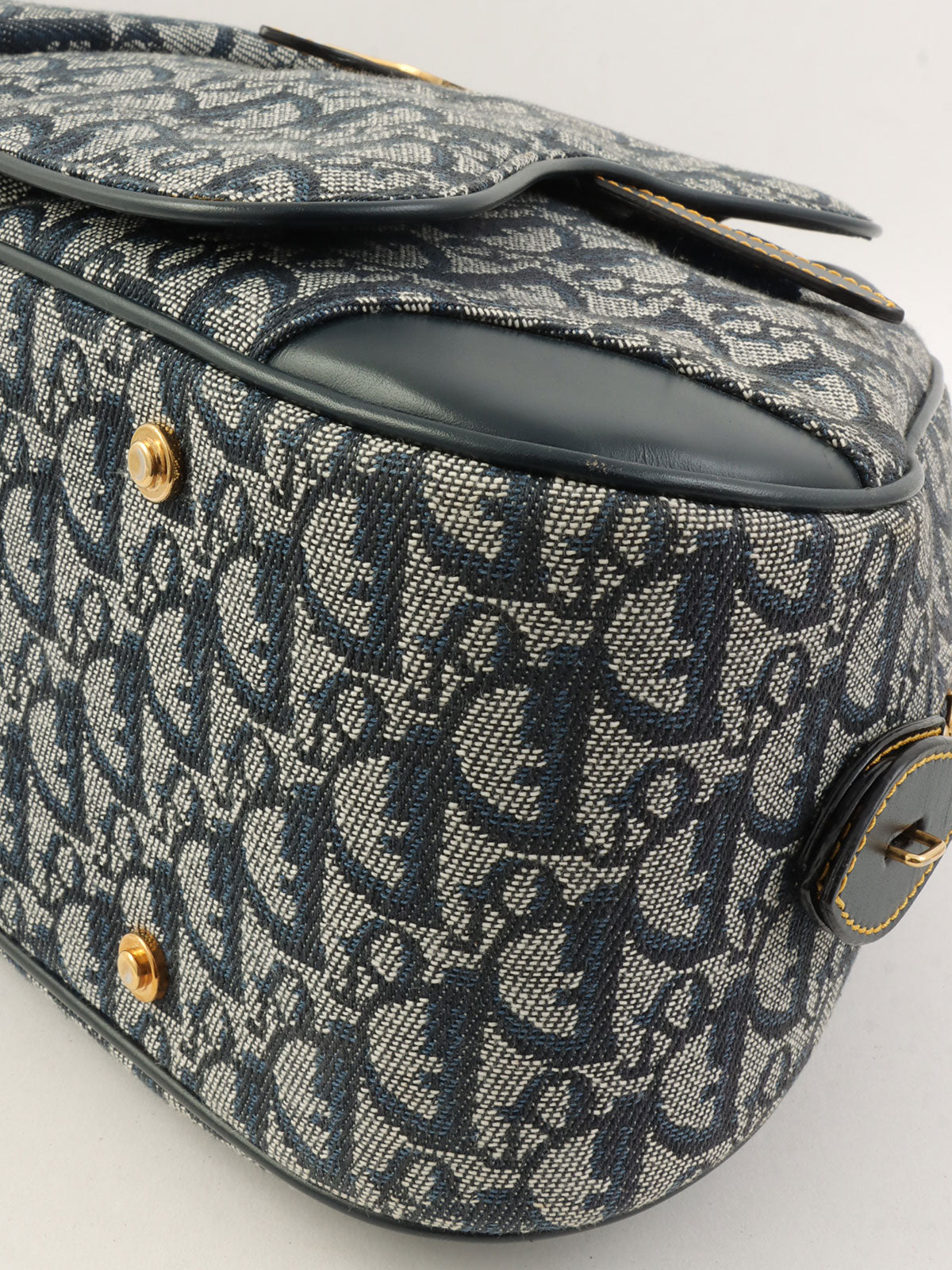 トロッターパターンダブルサドルバッグ ネイビー