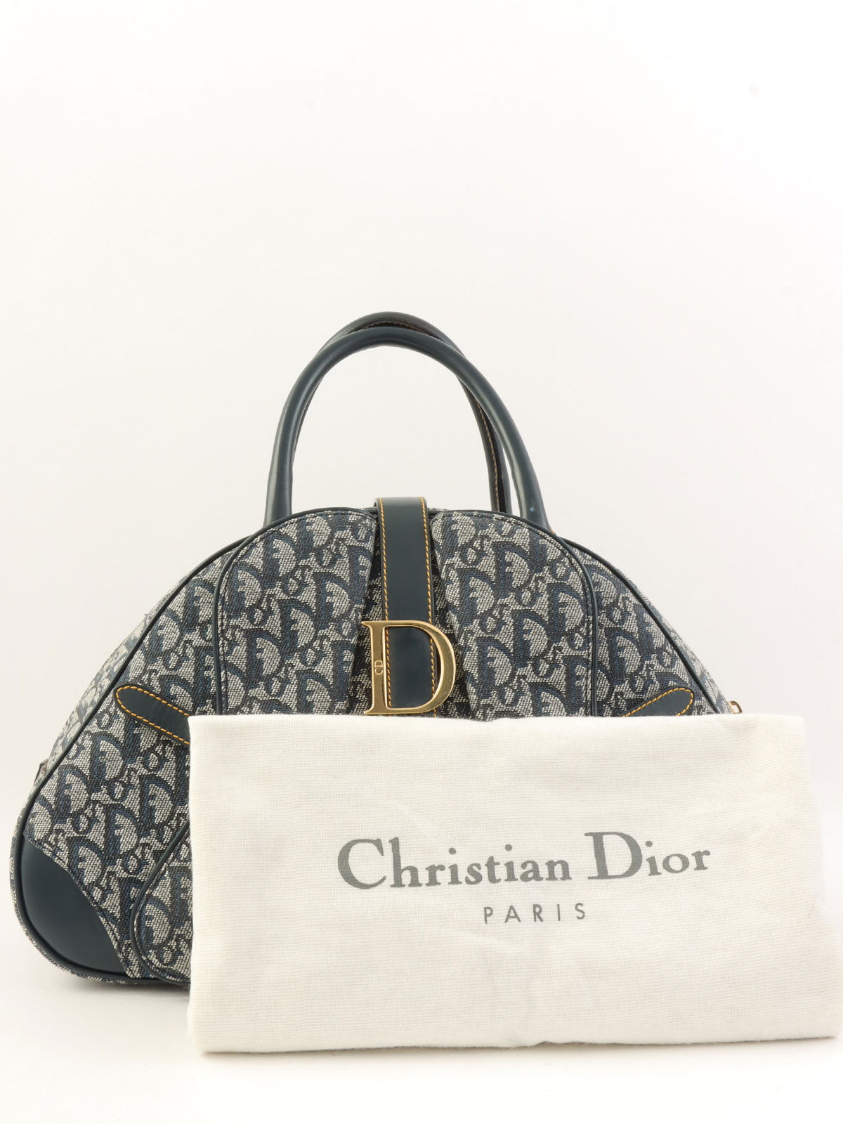 トロッターパターンダブルサドルバッグ ネイビー