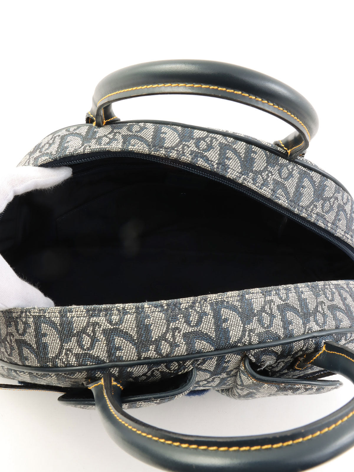 トロッターパターンダブルサドルバッグ ネイビー