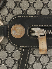 マカダムパターンワンショルダーバッグ グレー/ネイビー