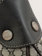 Macadam Pattern One-Shoulder Bag Gray/Navy