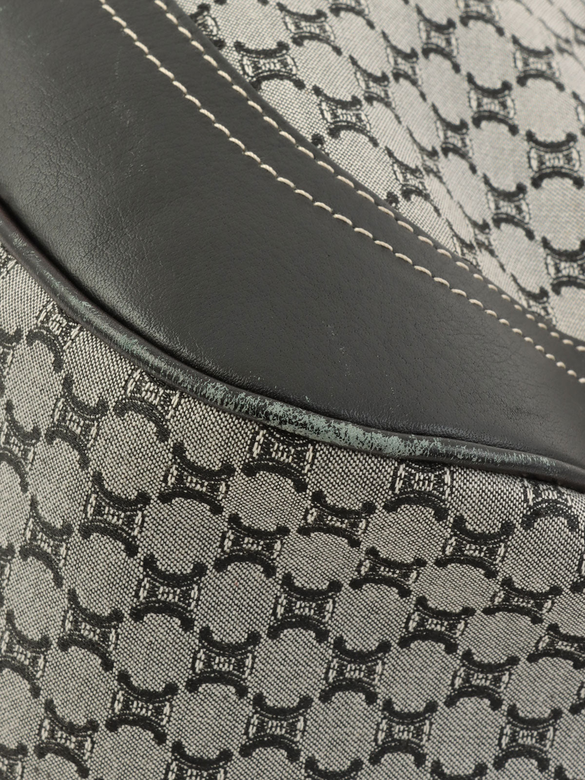 Macadam Pattern One-Shoulder Bag Gray/Navy