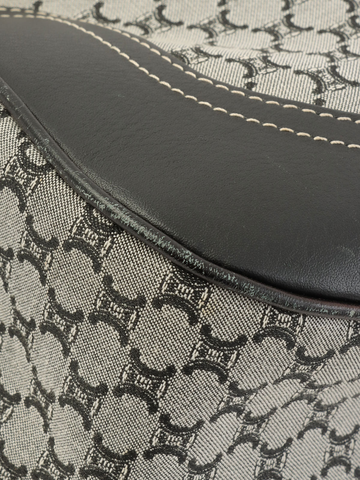 マカダムパターンワンショルダーバッグ グレー/ネイビー