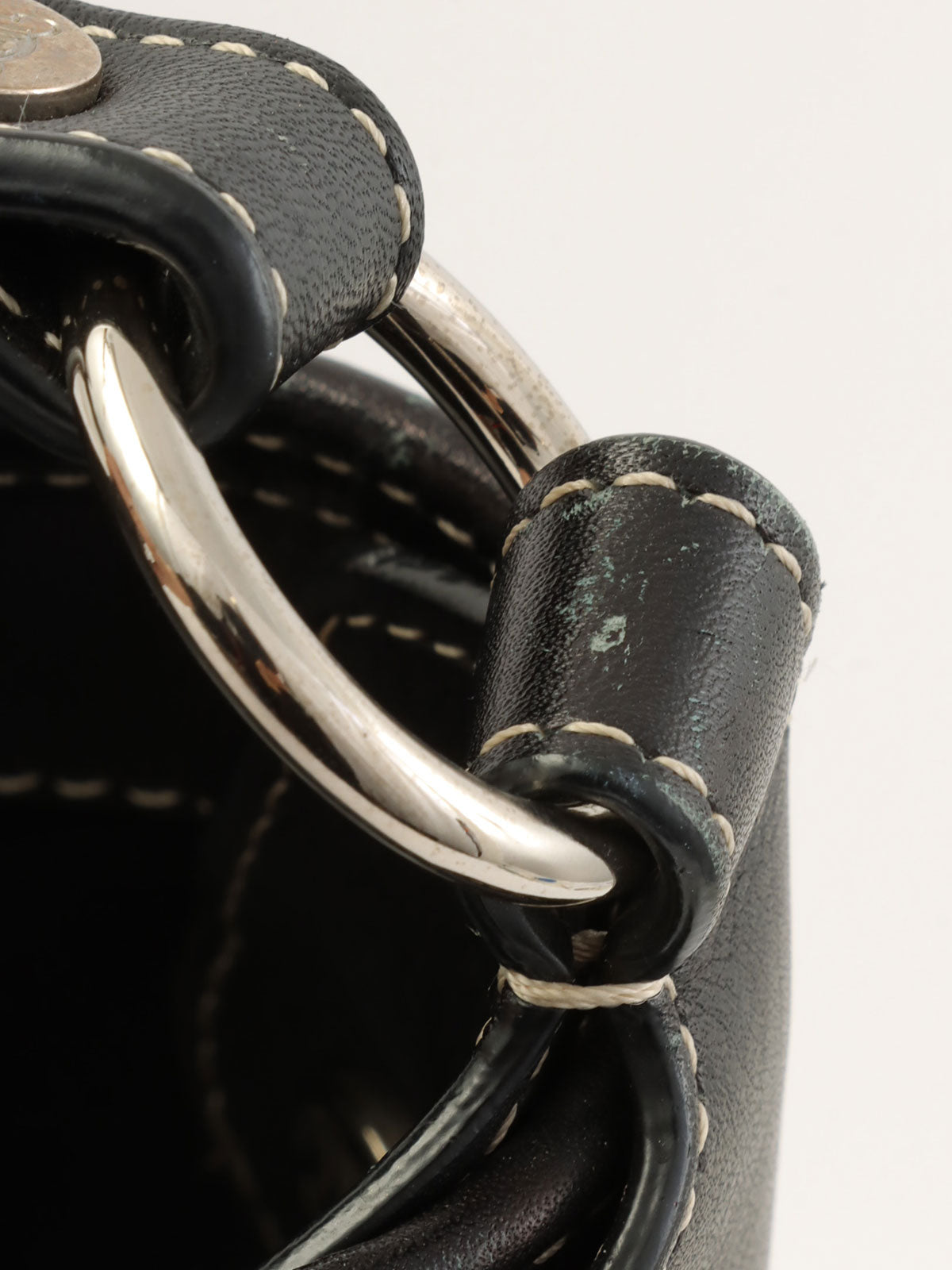 マカダムパターンワンショルダーバッグ グレー/ネイビー