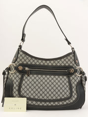 Macadam Pattern One-Shoulder Bag Gray/Navy