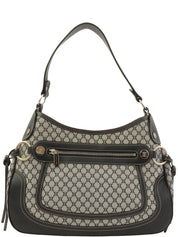 マカダムパターンワンショルダーバッグ グレー/ネイビー