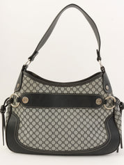 マカダムパターンワンショルダーバッグ グレー/ネイビー