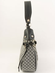 マカダムパターンワンショルダーバッグ グレー/ネイビー