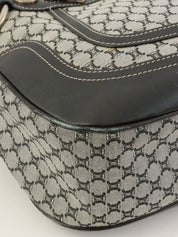 マカダムパターンワンショルダーバッグ グレー/ネイビー