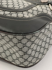 マカダムパターンワンショルダーバッグ グレー/ネイビー