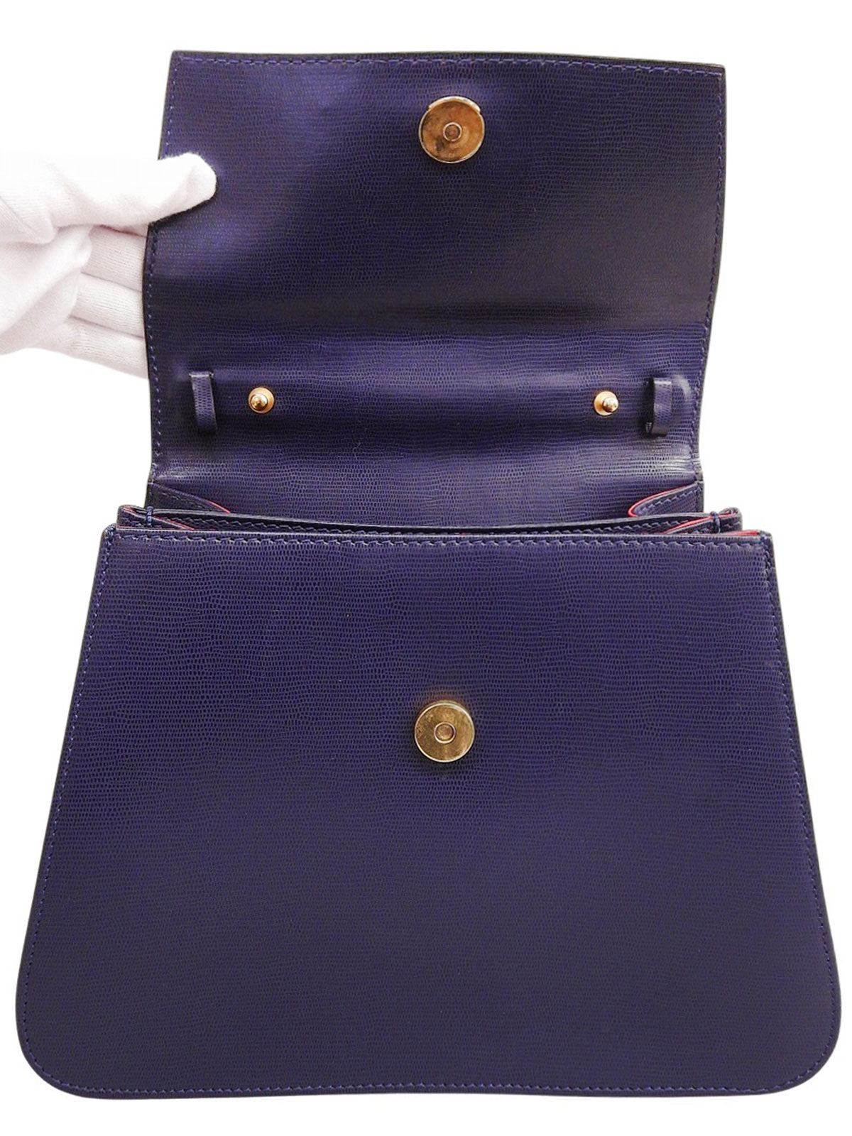 Circle logo plate handbag in blue