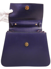 Circle logo plate handbag in blue