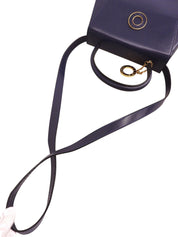 Circle logo plate handbag in blue