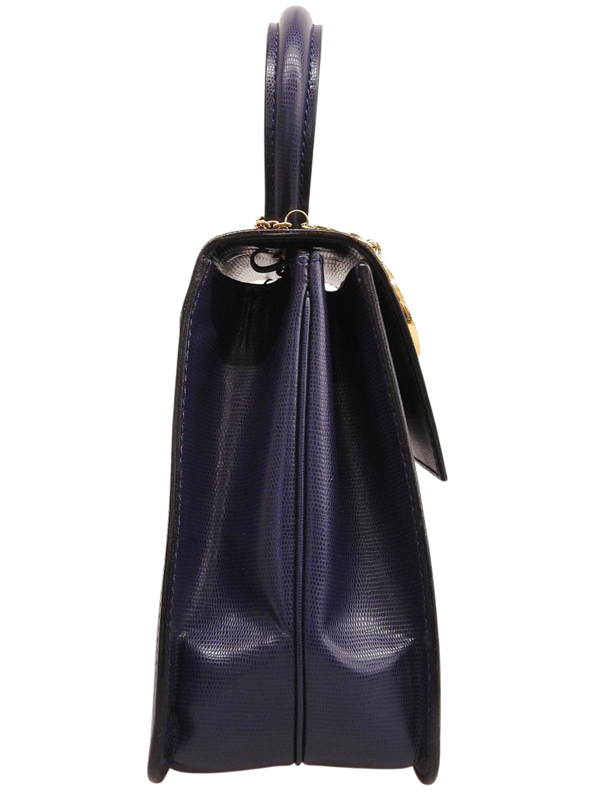 Circle logo plate handbag in blue