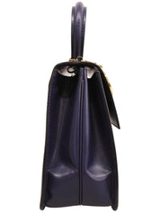 Circle logo plate handbag in blue