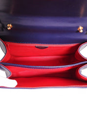 Circle logo plate handbag in blue