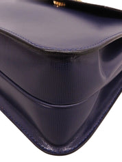 Circle logo plate handbag in blue