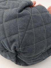Circa 2009 Coco Cabas Chain Tote Bag Indigo/Red