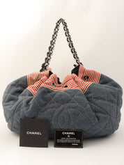 Circa 2009 Coco Cabas Chain Tote Bag Indigo/Red