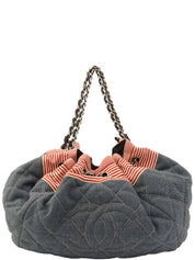 Circa 2009 Coco Cabas Chain Tote Bag Indigo/Red