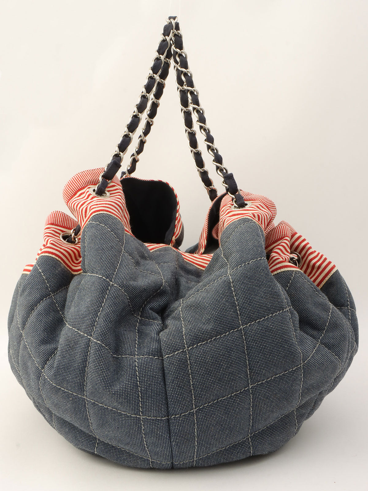 Circa 2009 Coco Cabas Chain Tote Bag Indigo/Red