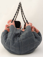 Circa 2009 Coco Cabas Chain Tote Bag Indigo/Red