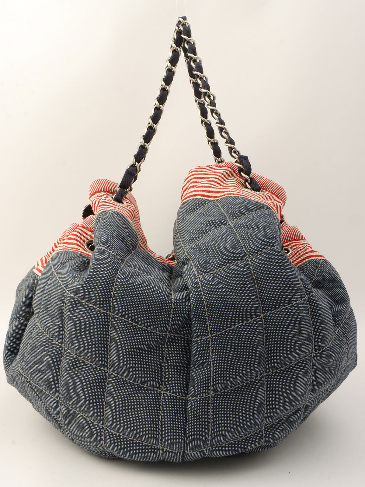 Circa 2009 Coco Cabas Chain Tote Bag Indigo/Red
