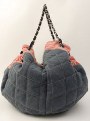 Circa 2009 Coco Cabas Chain Tote Bag Indigo/Red