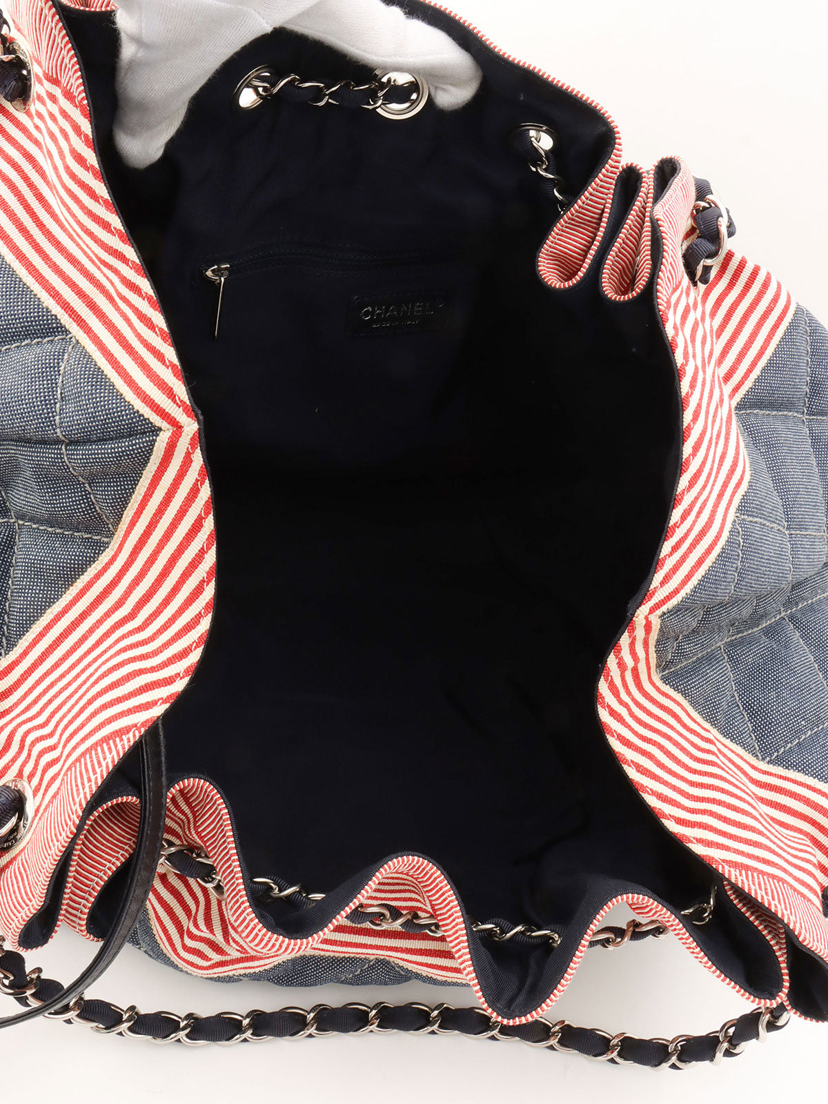 Circa 2009 Coco Cabas Chain Tote Bag Indigo/Red
