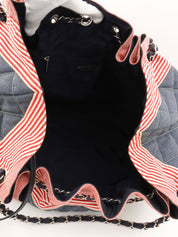 Circa 2009 Coco Cabas Chain Tote Bag Indigo/Red