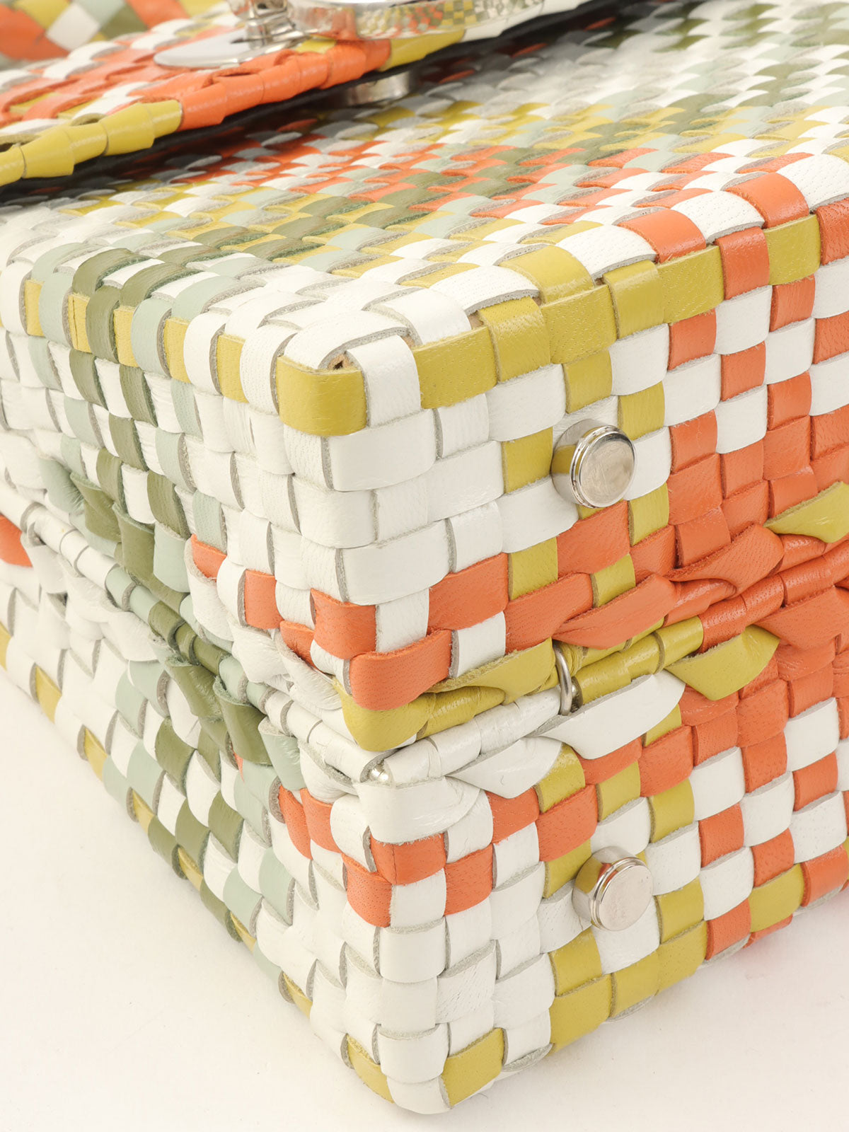 Intrecciato Gancini 橙色/绿色/多色盘形手提包