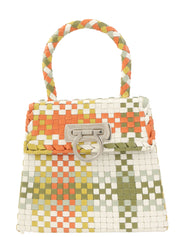 Intrecciato Gancini 橙色/绿色/多色盘形手提包