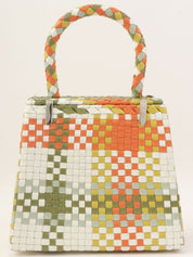 Intrecciato Gancini 橙色/绿色/多色盘形手提包