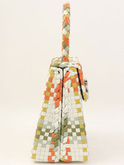 Intrecciato Gancini 橙色/绿色/多色盘形手提包