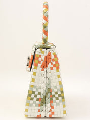 Intrecciato Gancini 橙色/绿色/多色盘形手提包