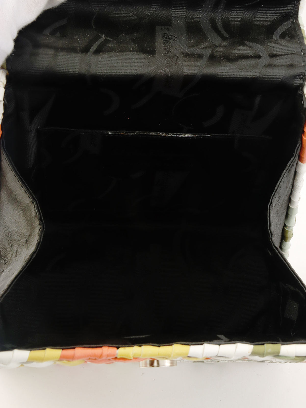 Intrecciato Gancini 橙色/绿色/多色盘形手提包