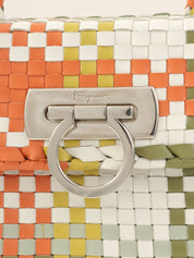 Intrecciato Gancini 橙色/绿色/多色盘形手提包