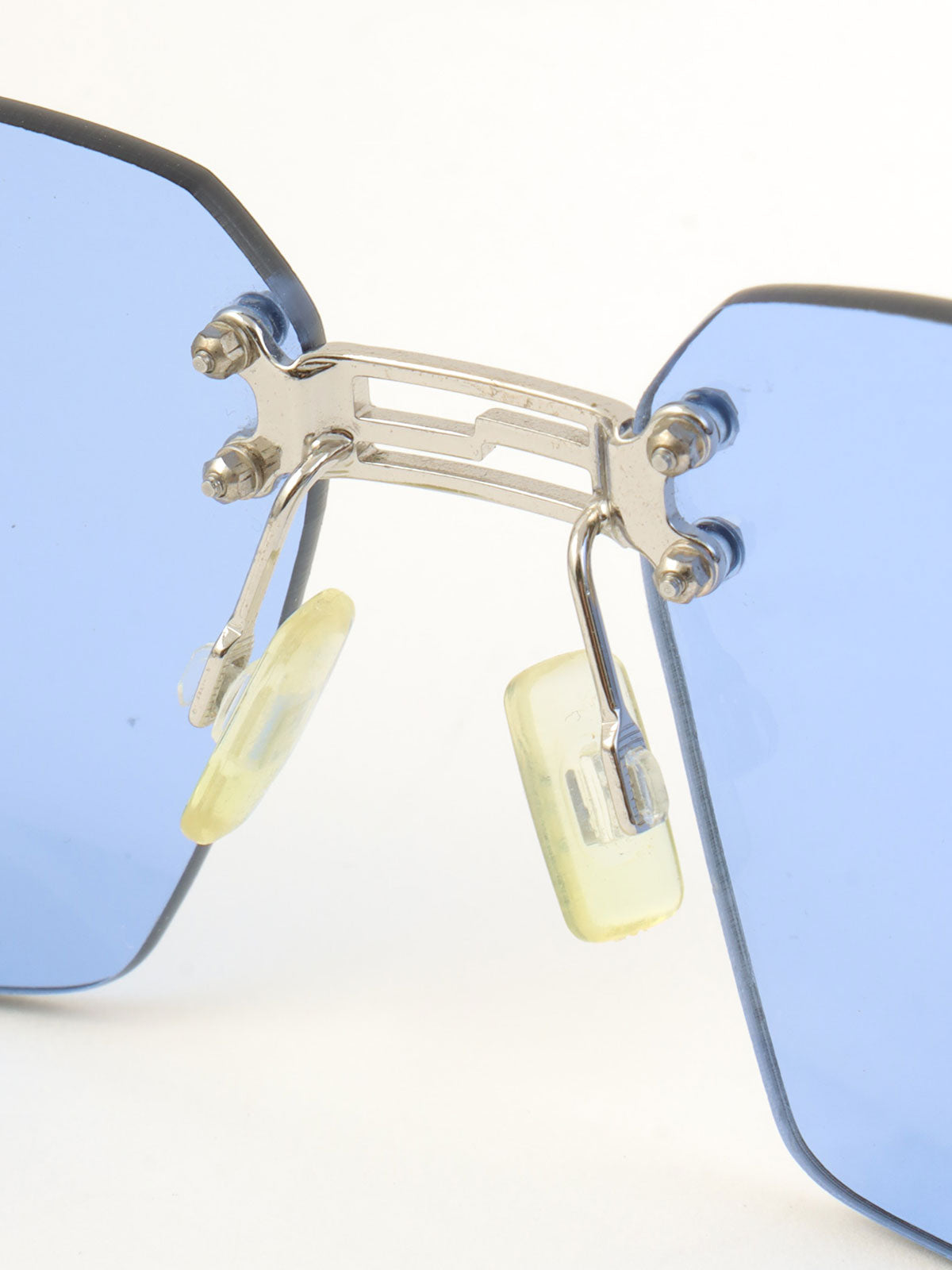 Side logo rimless sunglasses blue