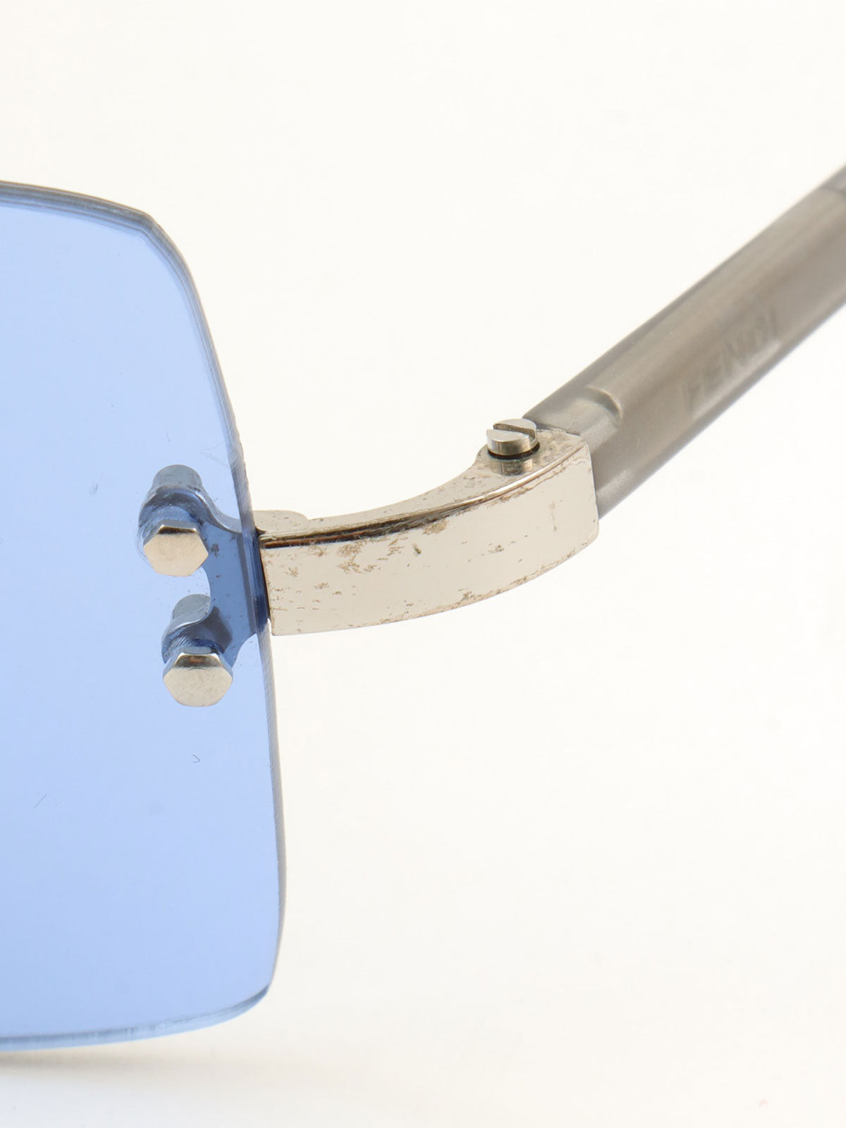 Side logo rimless sunglasses blue